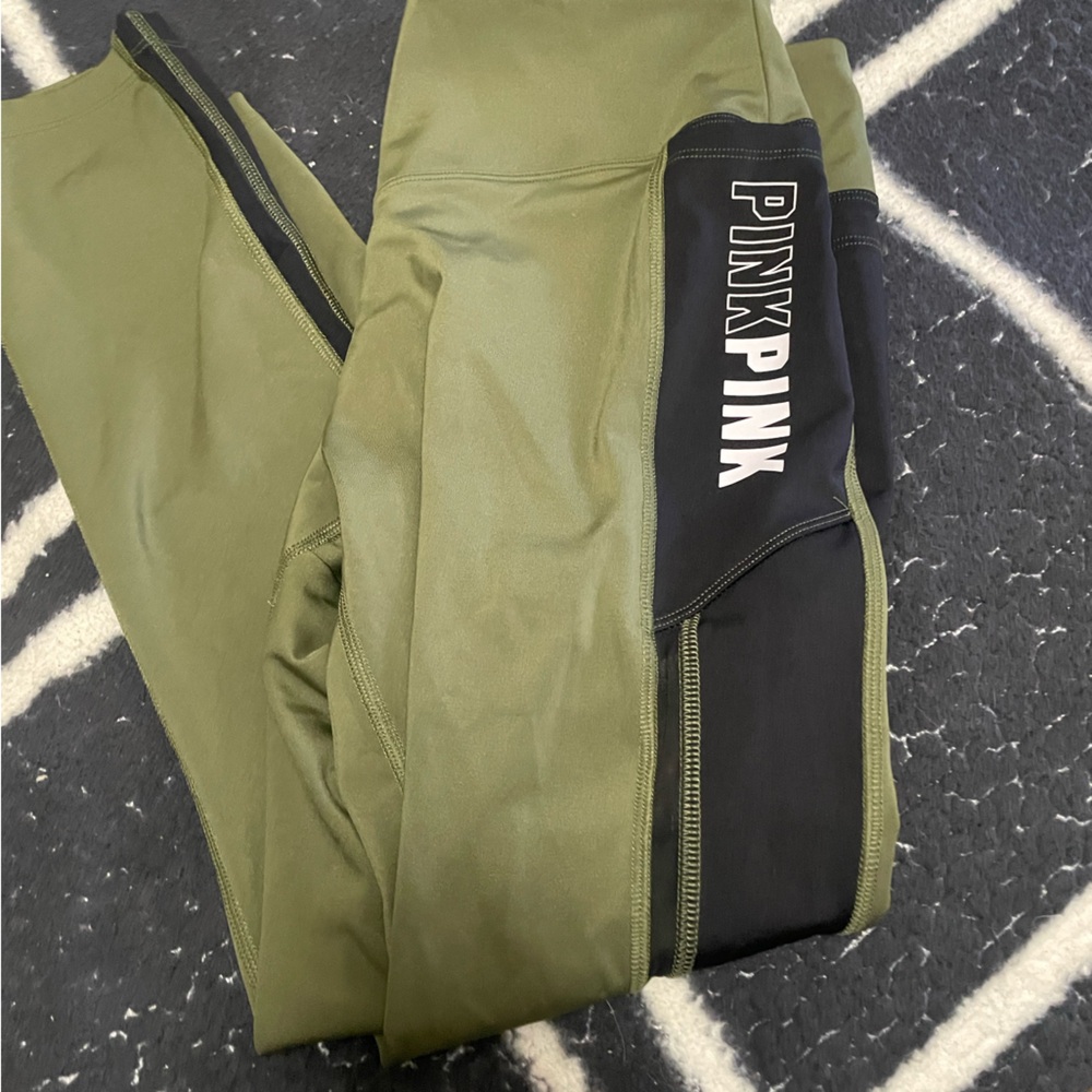 Active USA Olive and Black Leggings